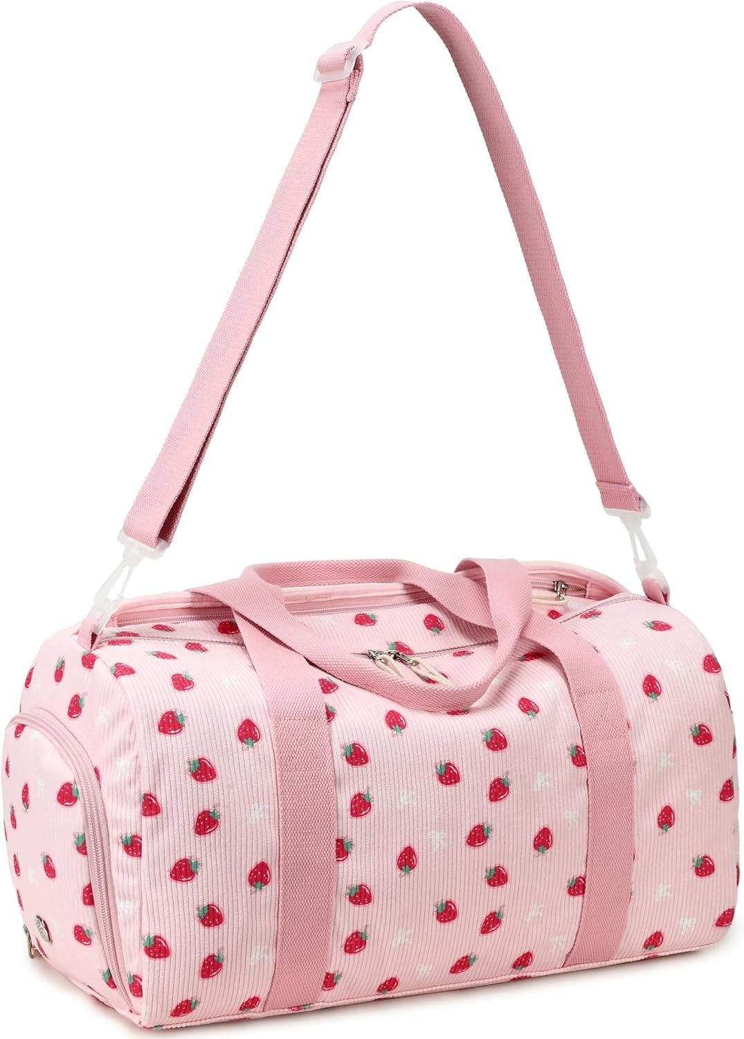 image:imageBTOOP Duffle Bag for Gym Sports Women Girls Workout Travel Bag Weekender with Shoe Compartment and Wet PocketPink Strawberry