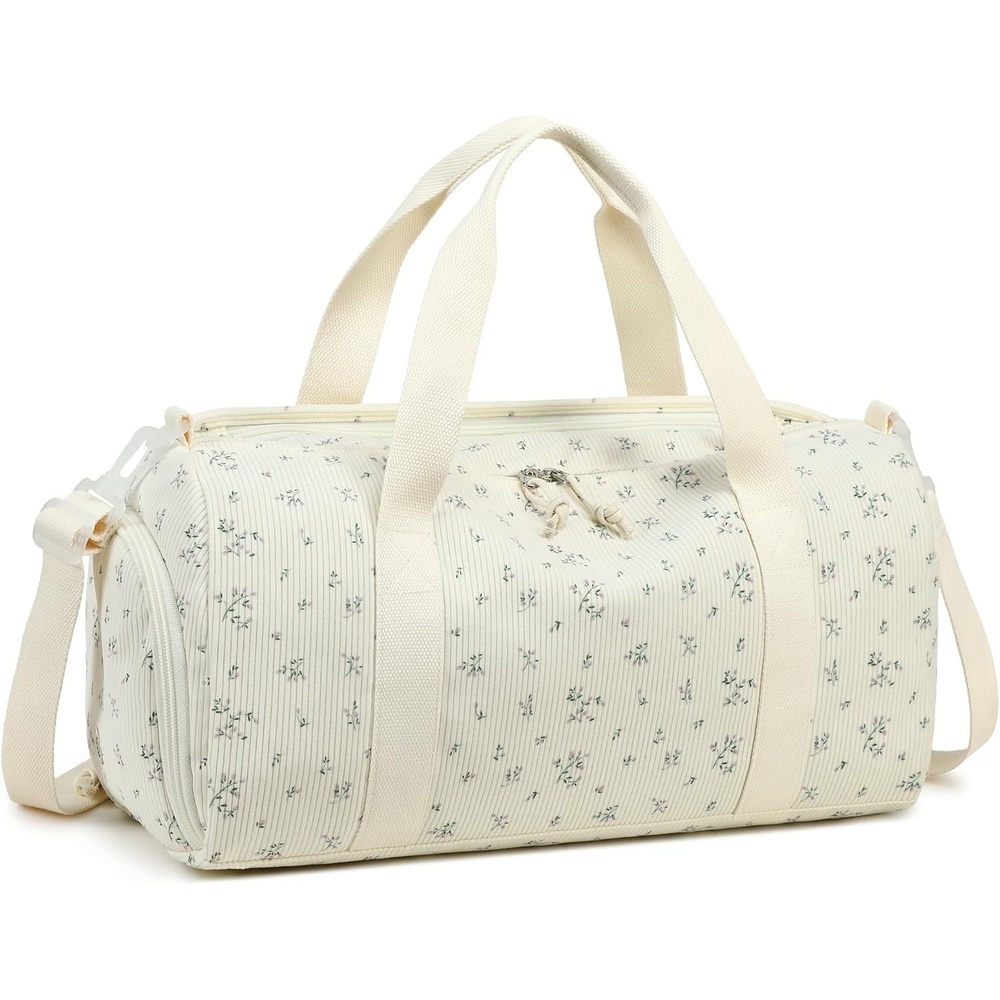 image:imageBTOOP Duffle Bag for Gym Sports Women Girls Workout Travel Bag Weekender with Shoe Compartment and Wet PocketAPurple Flower 177