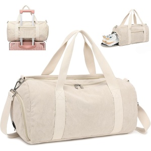 image:imageBTOOP Duffle Bag for Gym Sports Women Girls Workout Travel Bag Weekender with Shoe Compartment and Wet PocketACorduroybeige