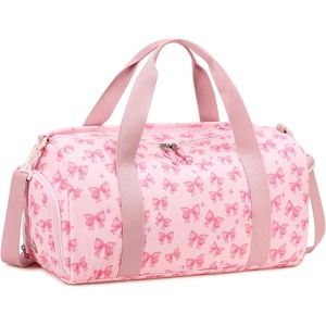 image:imageBTOOP Duffle Bag for Gym Sports Women Girls Workout Travel Bag Weekender with Shoe Compartment and Wet PocketPink BowStar