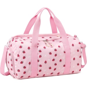 image:imageBTOOP Duffle Bag for Gym Sports Women Girls Workout Travel Bag Weekender with Shoe Compartment and Wet PocketPink Strawberry