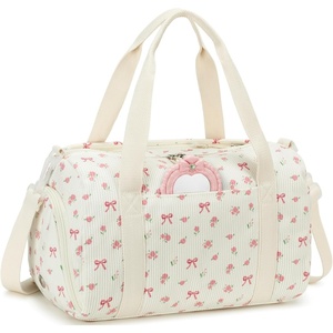 image:imageBTOOP Duffle Bag for Gym Sports Women Girls Workout Travel Bag Weekender with Shoe Compartment and Wet PocketSPink BowFloral