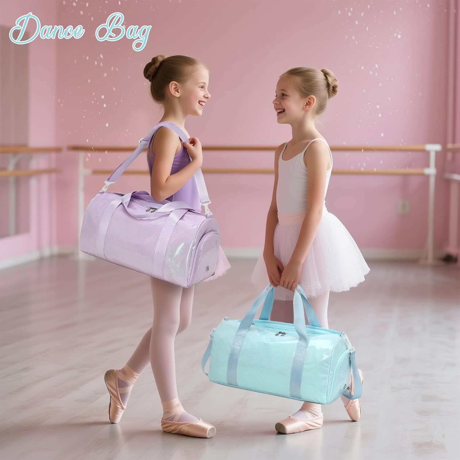 image:imageBTOOP Duffle Bag for Girls Kids Gym Sports Women Workout Travel Bag Weekender with Shoe Compartment and Wet Pocket BlueBlue