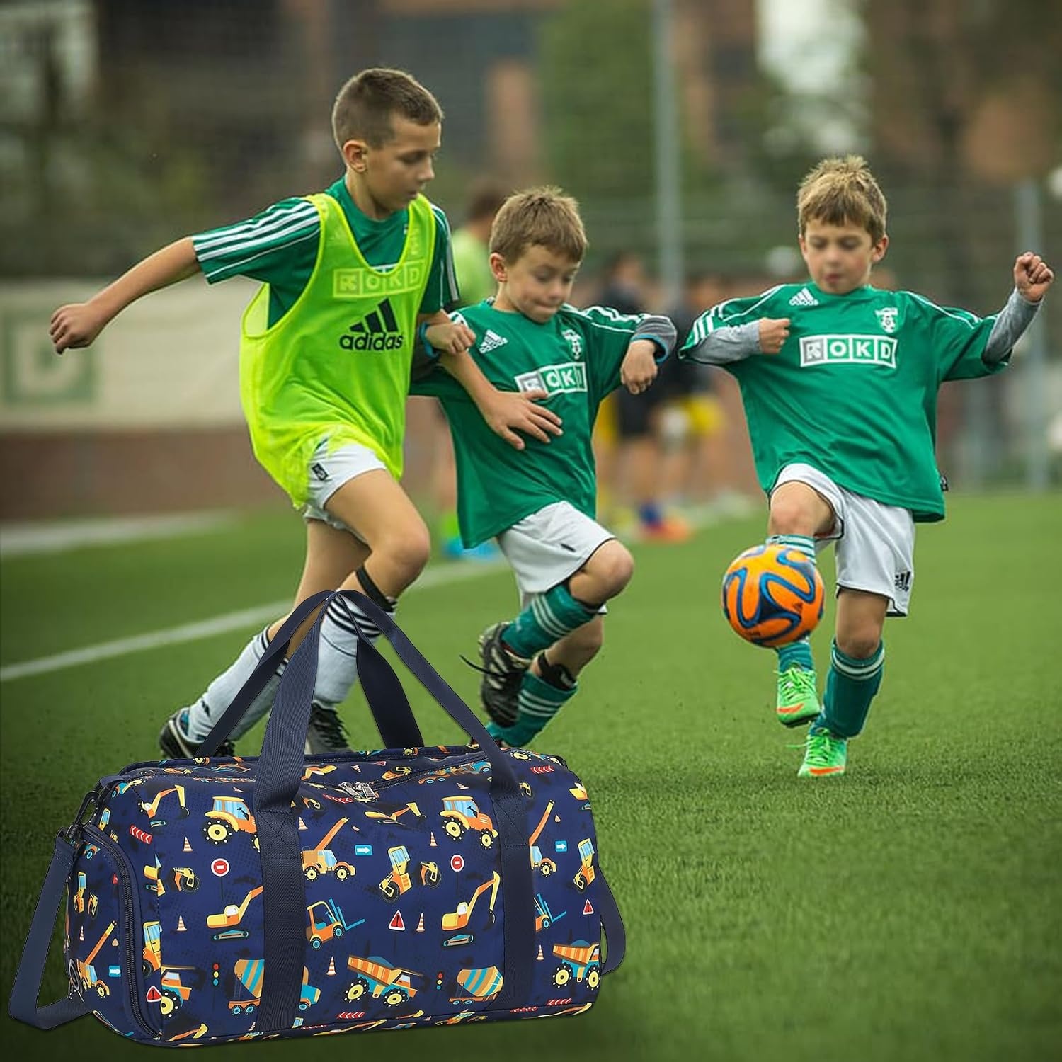 image:imageBTOOP Duffle Bag for Girls Kids Gym Sports Women Workout Travel Bag Weekender with Shoe Compartment and Wet Pocket BlueTruckNavy blue