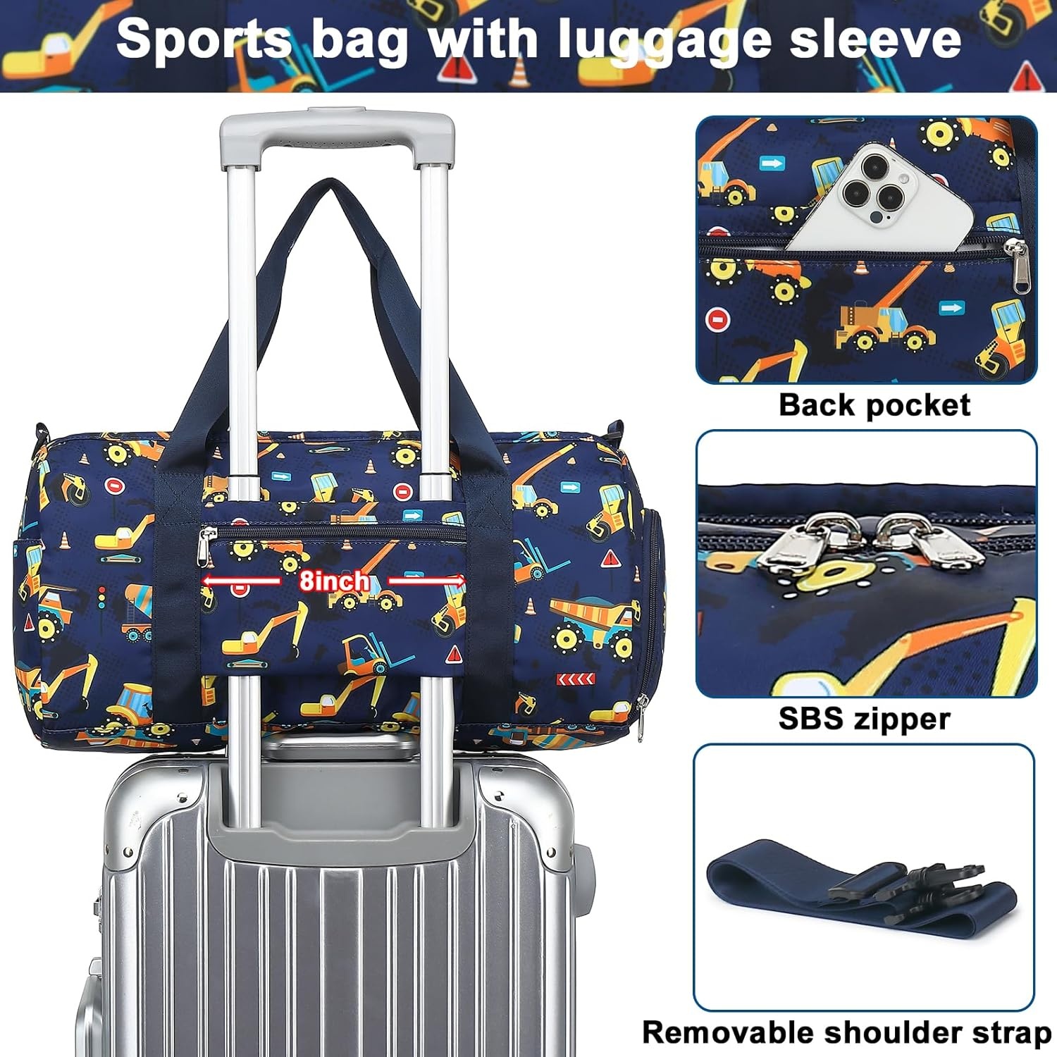 image:imageBTOOP Duffle Bag for Girls Kids Gym Sports Women Workout Travel Bag Weekender with Shoe Compartment and Wet Pocket BlueTruckNavy blue
