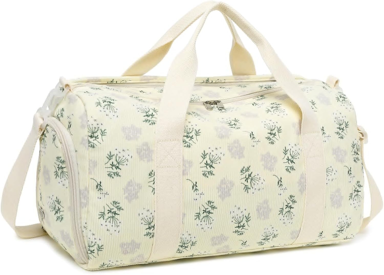 image:imageBTOOP Duffle Bag for Gym Sports Women Girls Workout Travel Bag Weekender with Shoe Compartment and Wet Pocket Beige Floral 102