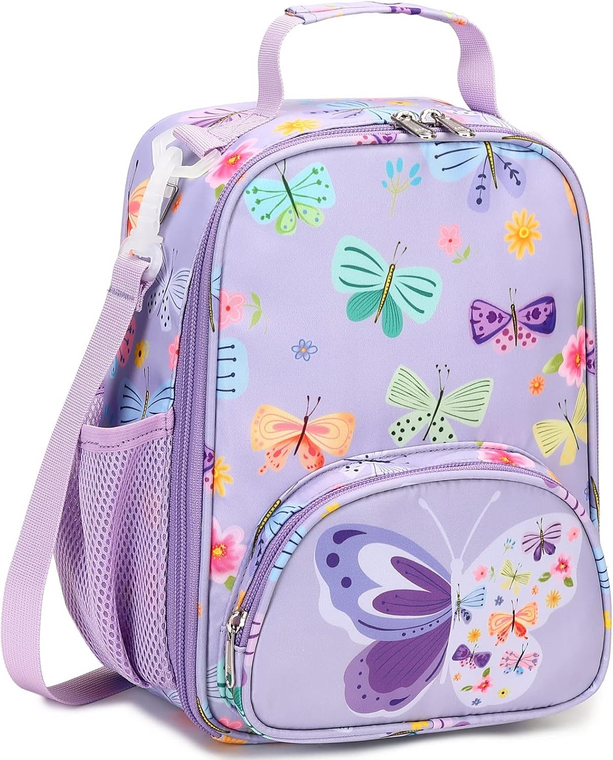 image:imageBTOOP Lunch Box Kids Girls Insulated Lunch Bag Cute Butterfly Reusable Thermal Meal Cooler Tote Bags with Removable Shoulder Strap for School Travel