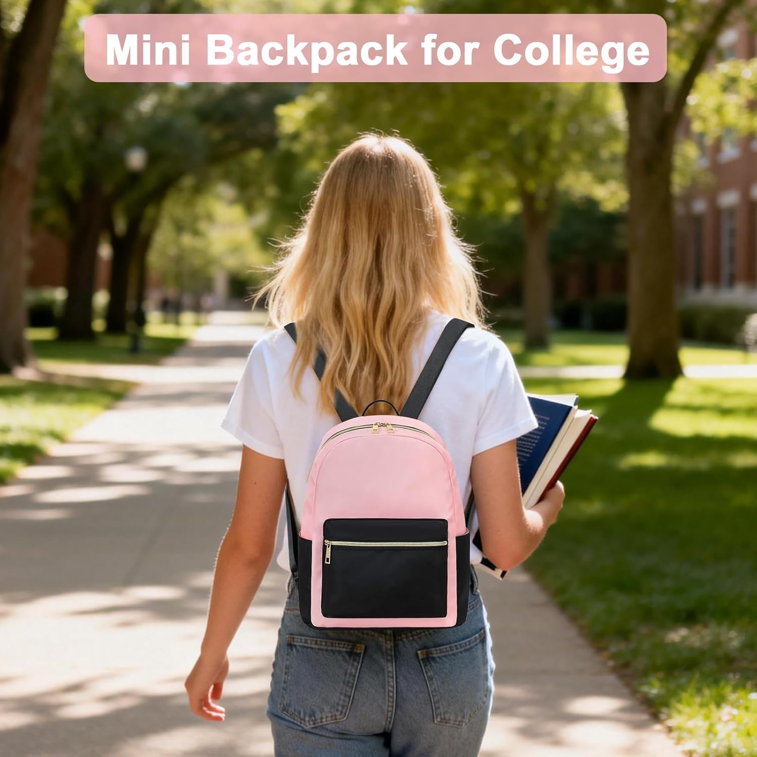image:imageBTOOP Mini Backpack Women Girls Waterresistant Small Backpack Purse Shoulder Bag for Womens Adult Kids School TravelBlackpink