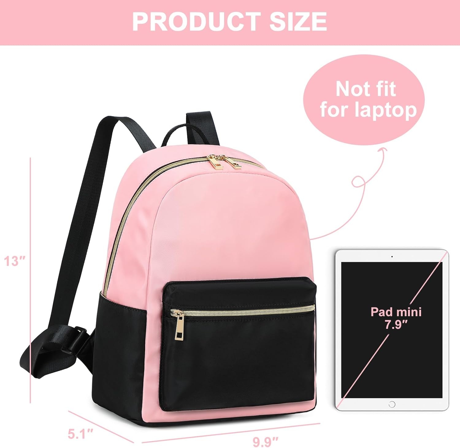 image:imageBTOOP Mini Backpack Women Girls Waterresistant Small Backpack Purse Shoulder Bag for Womens Adult Kids School TravelBlackpink