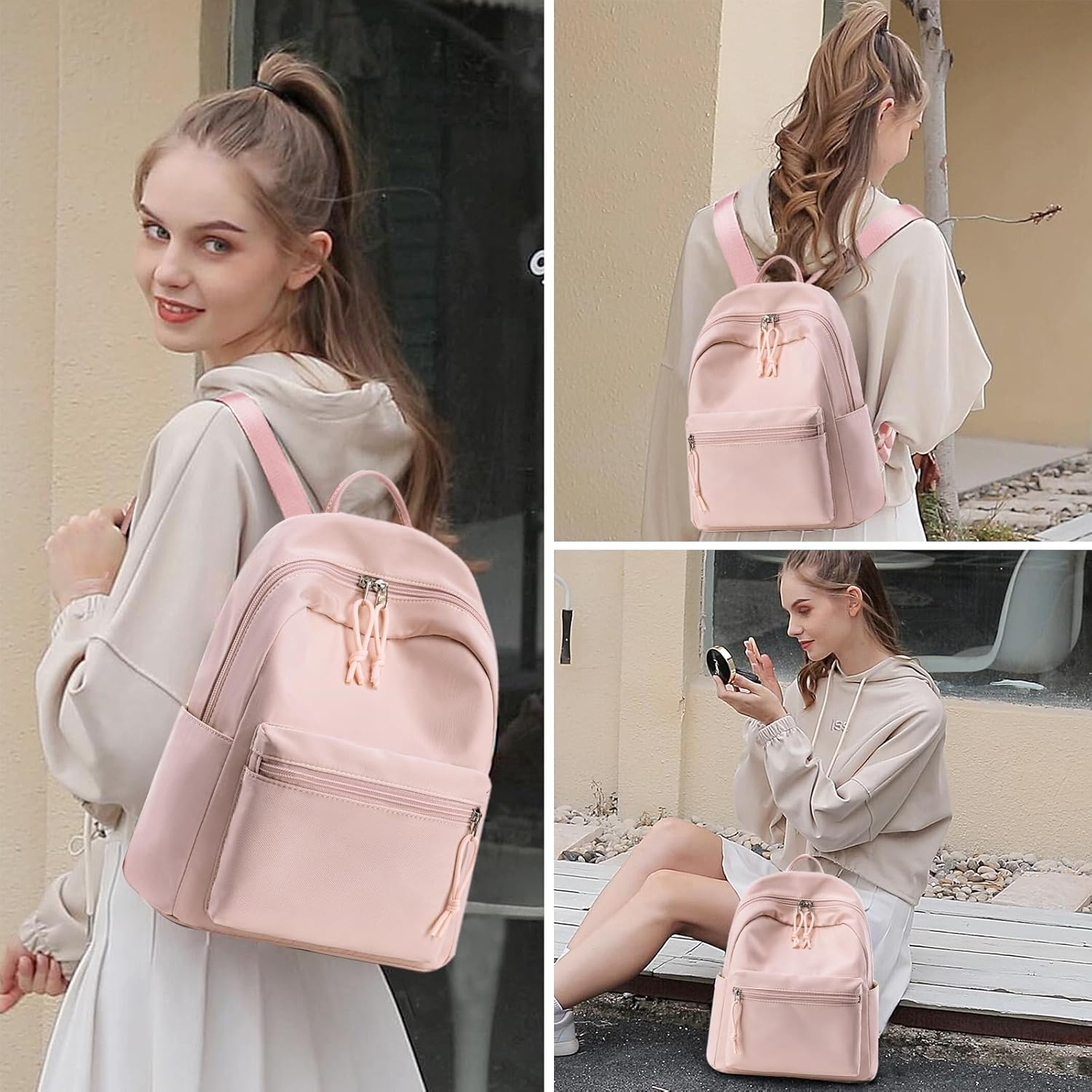 image:imageBTOOP Mini Backpack Women Girls Waterresistant Small Backpack Purse Shoulder Bag for Womens Adult Kids School TravelPink