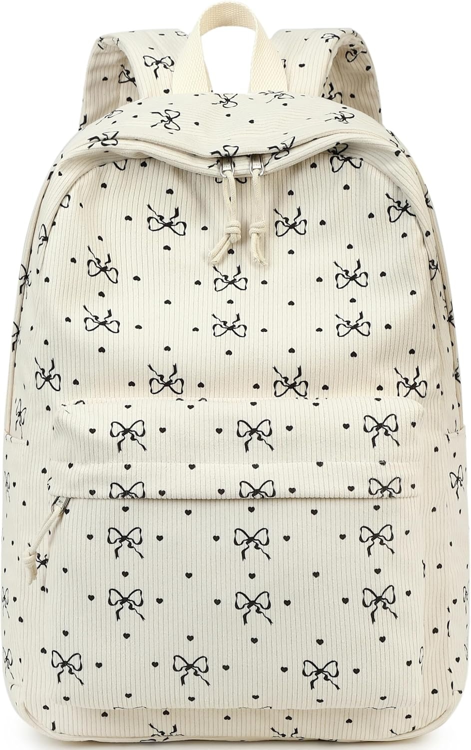 image:imageBTOOP School Backpack for Teens Large Corduroy Bookbag Lightweight 156 inch Laptop Bag for Girls Women Casual High School CollegeBlackbowknotheart