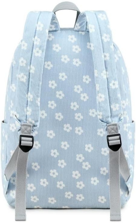 image:imageBTOOP School Backpack for Teens Large Corduroy Bookbag Lightweight 156 inch Laptop Bag for Girls Women Casual High School CollegeCute Floralblue