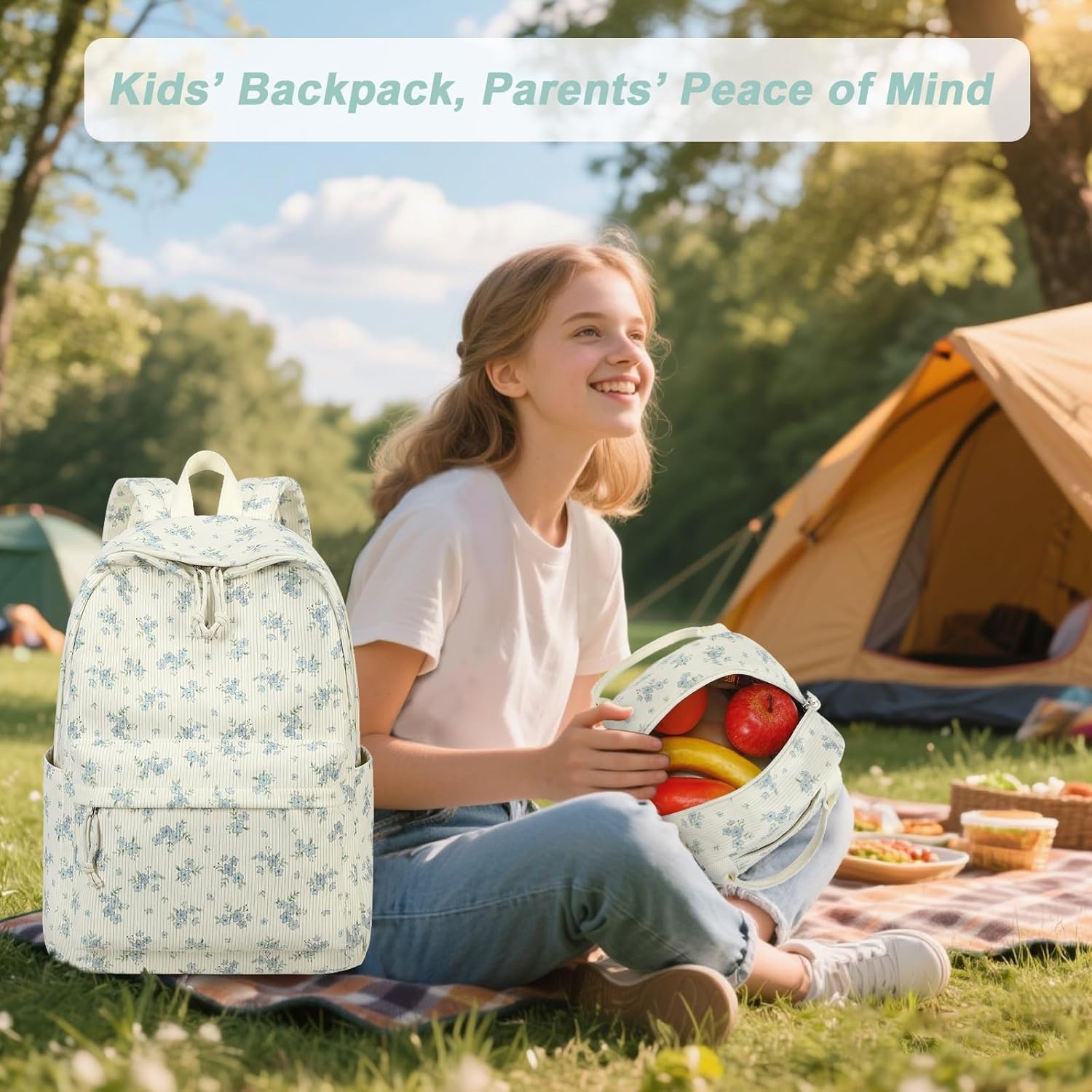 image:imageBTOOP School Backpacks for Teen Girls Bookbags Lightweight Kids Backpack School Bags Set with Lunch Box Pencil CaseBlue