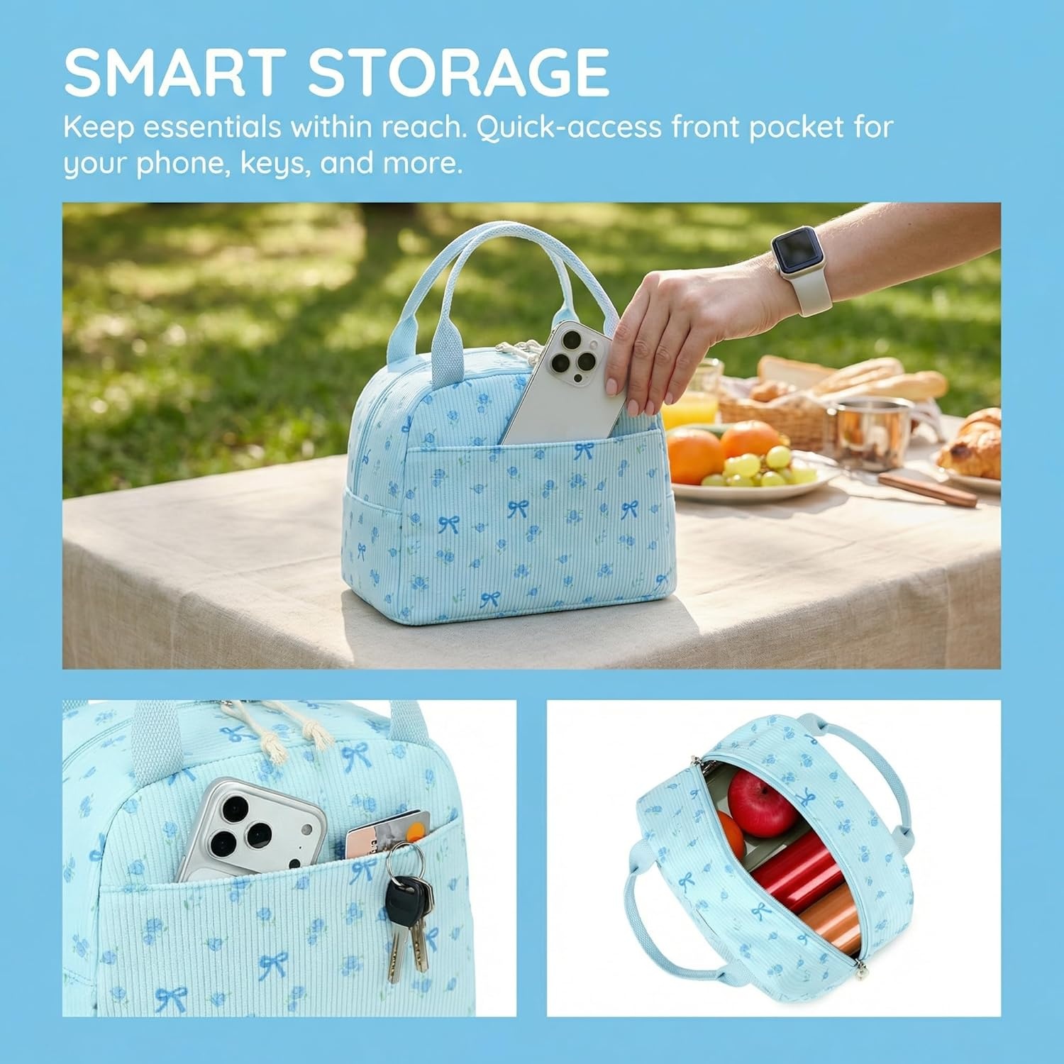 image:imageBTOOP School Backpacks for Teen Girls Bookbags Lightweight Kids Backpack School Bags Set with Lunch Box Pencil CaseBlue Bow