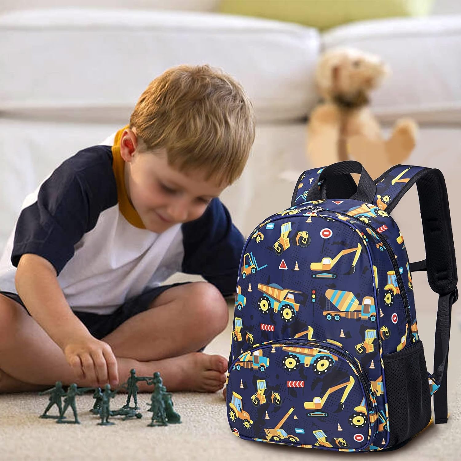 image:imageBTOOP Toddler Backpack BoysampGirls Cute Kids School Backpack Preschool Kindergarten Bookbags Nursery Daycare Toddler BagsConstructionnavy Blue