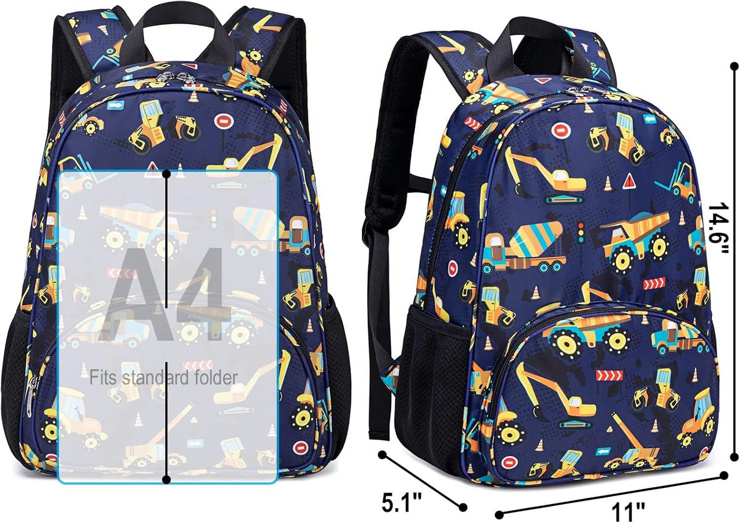image:imageBTOOP Toddler Backpack BoysampGirls Cute Kids School Backpack Preschool Kindergarten Bookbags Nursery Daycare Toddler BagsConstructionnavy Blue