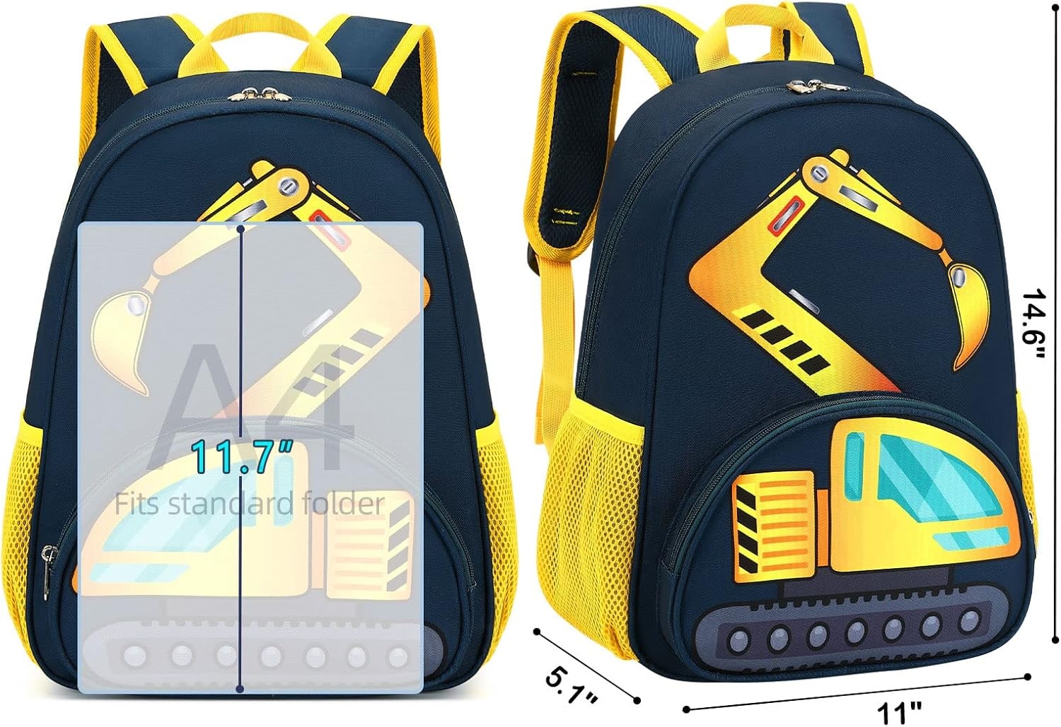 image:imageBTOOP Toddler Backpack BoysampGirls Cute Kids School Backpack Preschool Kindergarten Bookbags Nursery Daycare Toddler BagsExcavator Trucknavy
