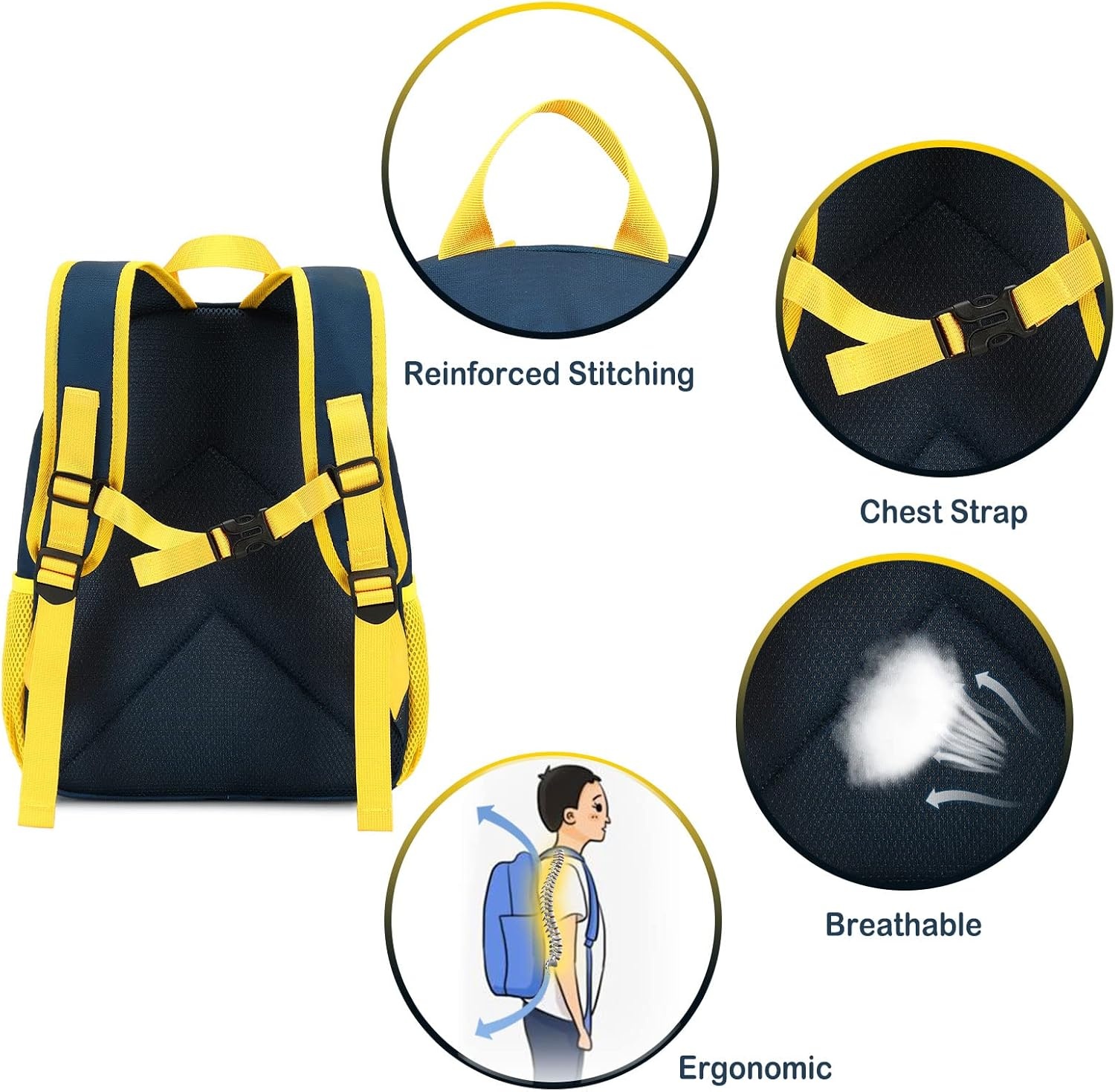 image:imageBTOOP Toddler Backpack BoysampGirls Cute Kids School Backpack Preschool Kindergarten Bookbags Nursery Daycare Toddler BagsExcavator Trucknavy