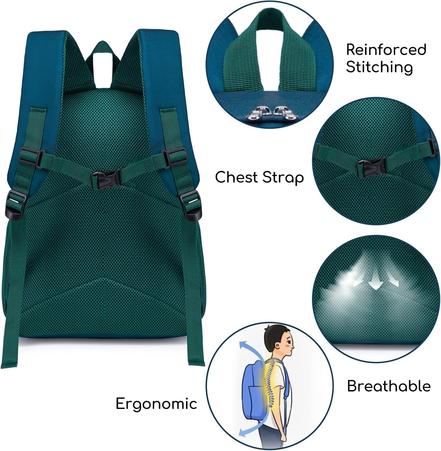 image:imageBackpack for Kids Boys Girls Preschool Kindergarten Bookbag Set with Lunch Box Toddler School BagAExcavator Constructi 2
