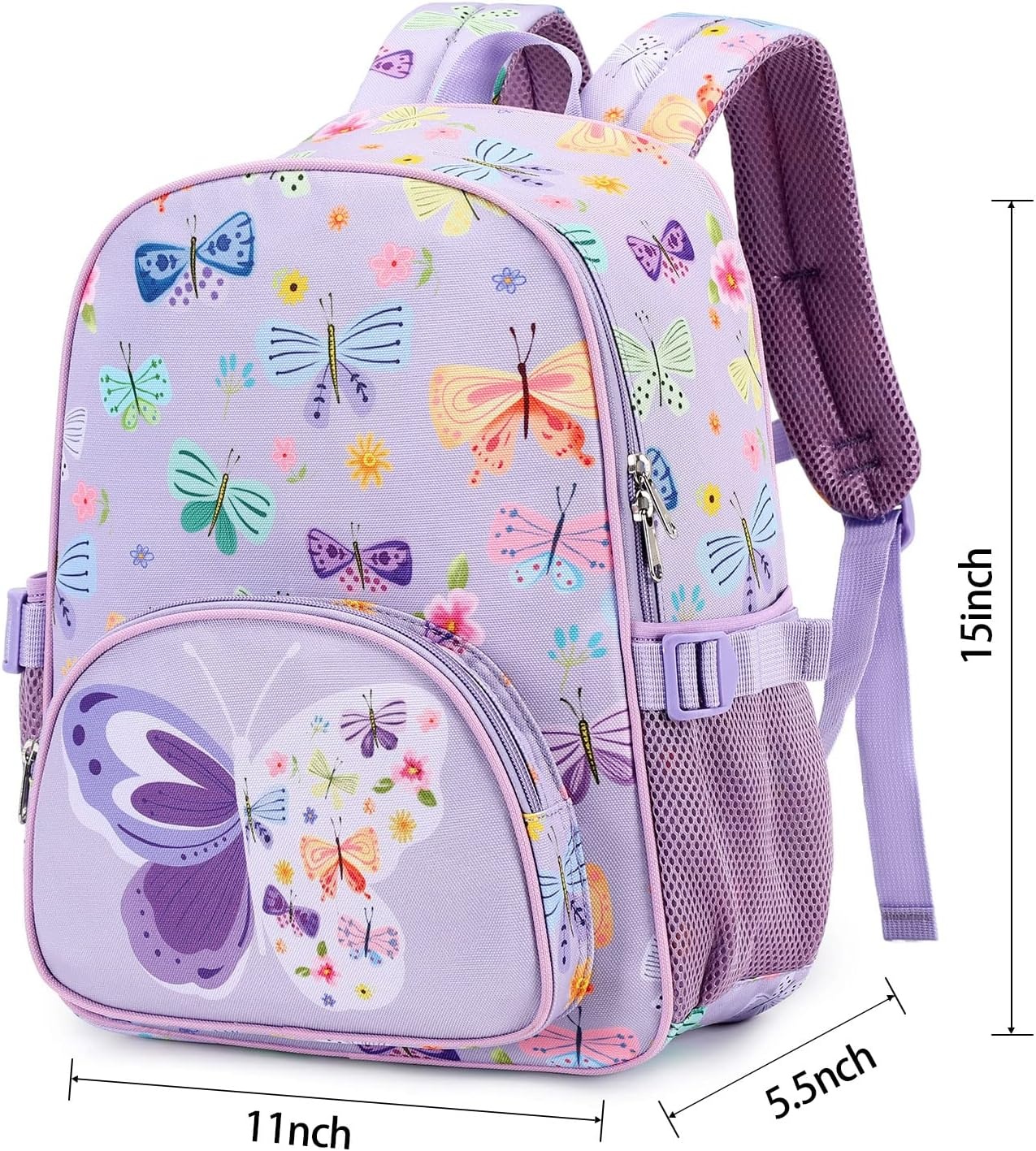 image:imageBackpack for Kids Boys Girls Preschool Kindergarten Bookbag Set with Lunch Box Toddler School BagPurpleButterfly