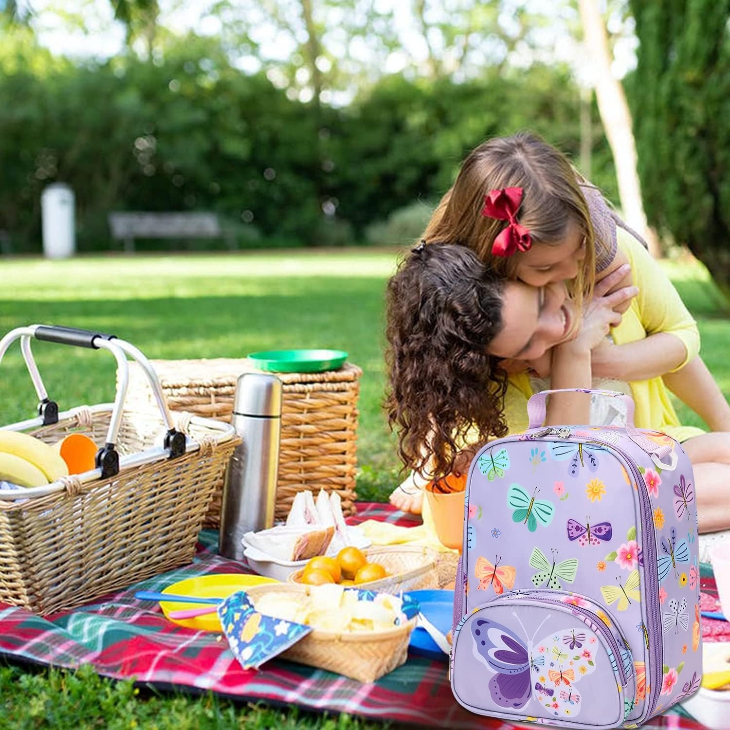image:imageBackpack for Kids Boys Girls Preschool Kindergarten Bookbag Set with Lunch Box Toddler School BagPurpleButterfly