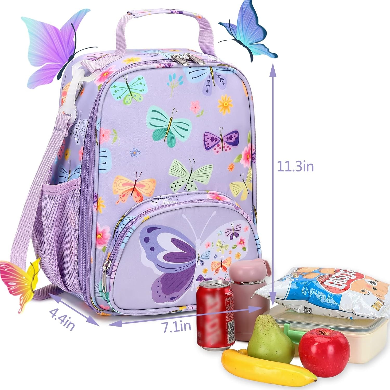 image:imageBackpack for Kids Boys Girls Preschool Kindergarten Bookbag Set with Lunch Box Toddler School BagPurpleButterfly