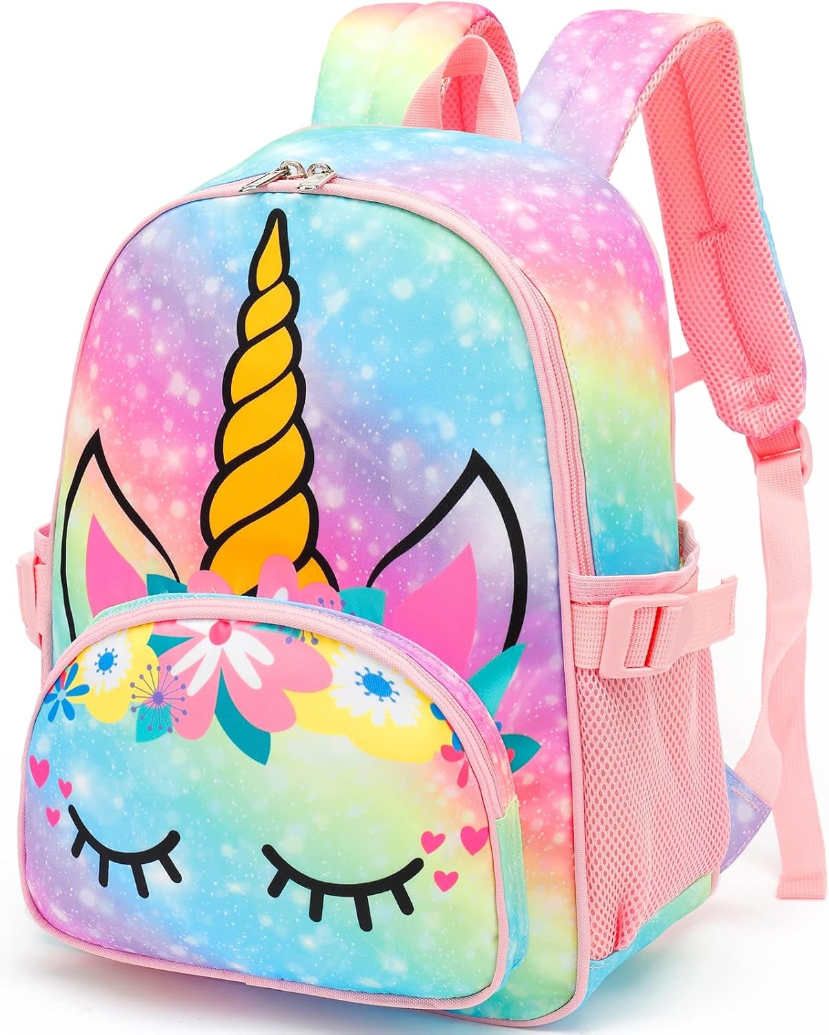 image:imageKids Backpack Girls School Backpack Preschool Kindergarten Unicorn Toddler BookBag with Chest Clip Slanting RainbowSlanting Rainbow