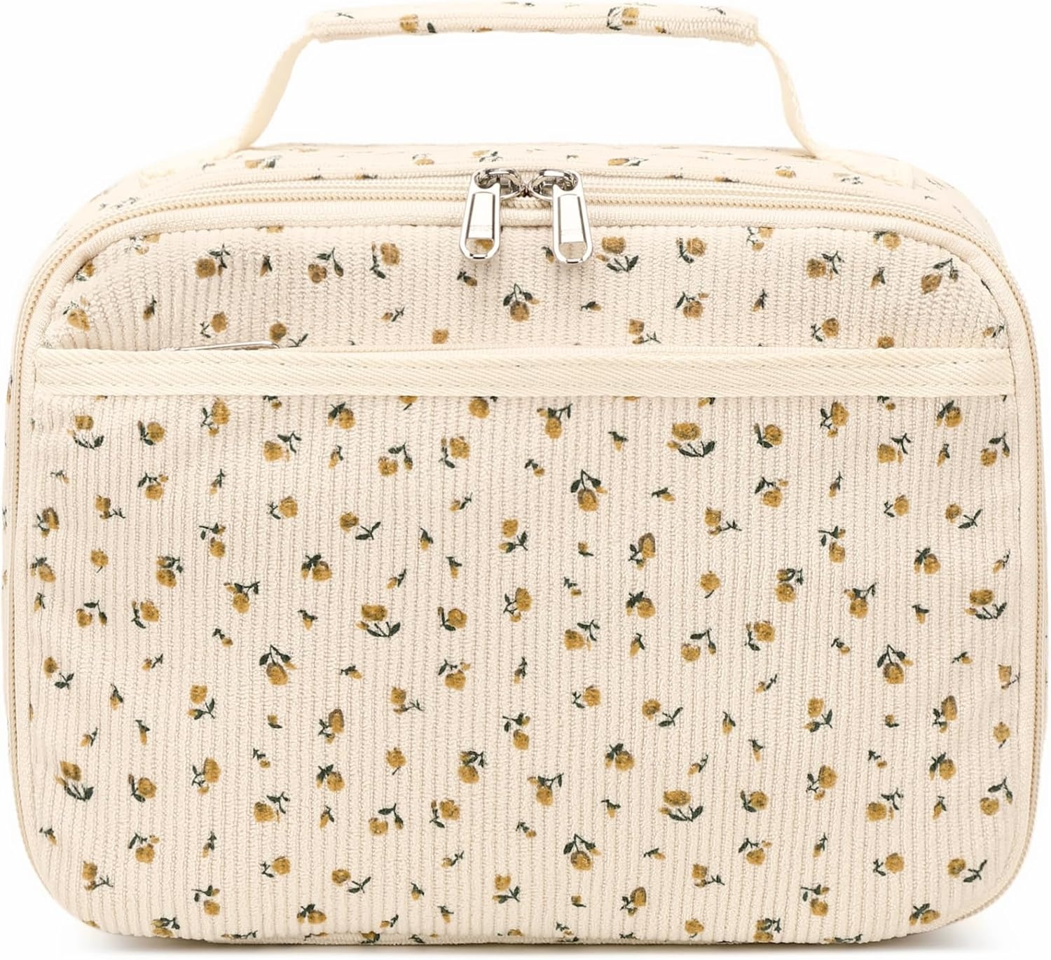 image:imageLunch Bags for Kids Girls Insulated Lunch Boxes Corduroy Cooler Toddler Lunch Tote Bag Thermo Picnic Bag for School ChildrenCorduroyBeige floral