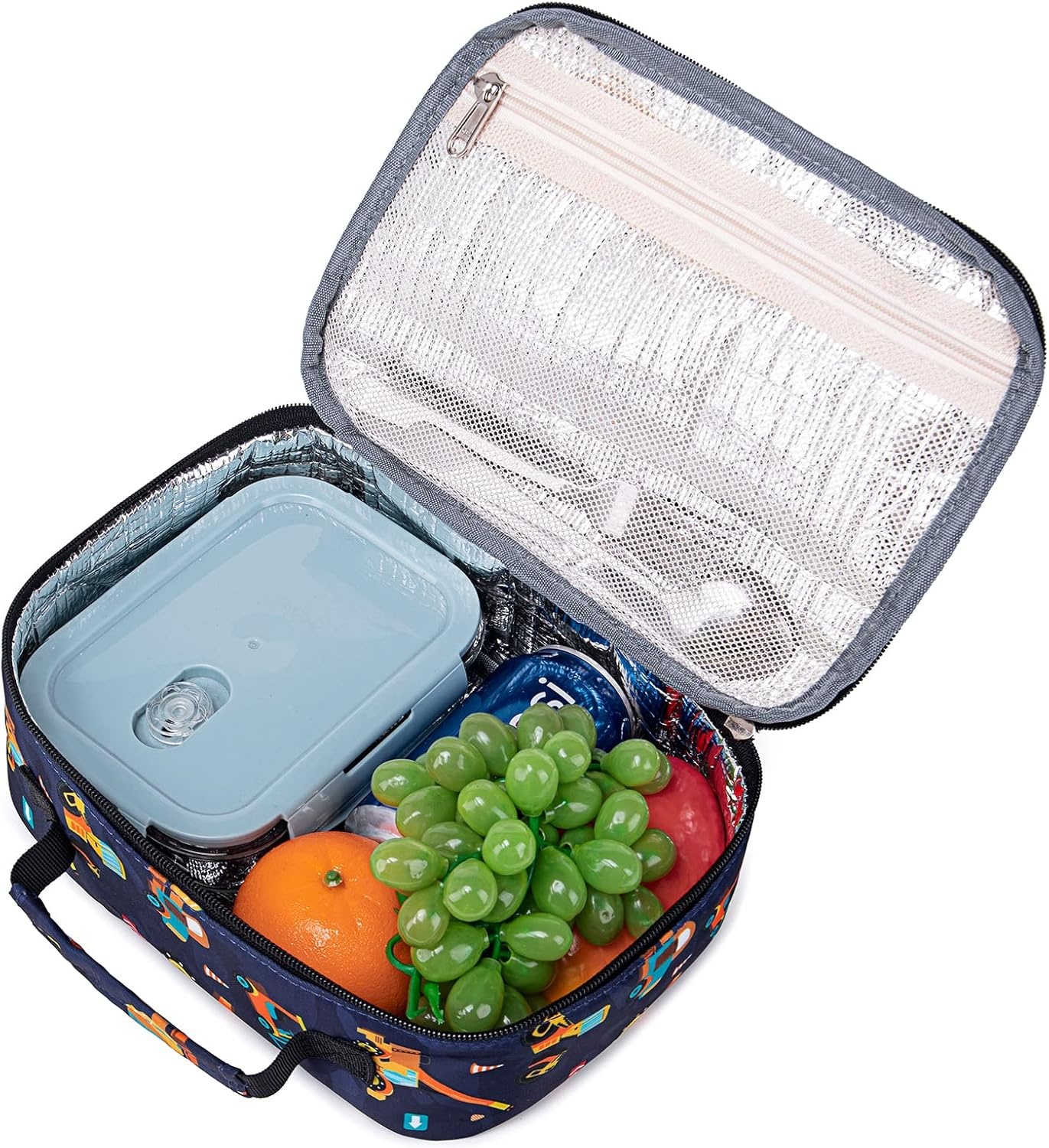 image:imageLunch Bags for Kids Girls Insulated Lunch Boxes Corduroy Cooler Toddler Lunch Tote Bag Thermo Picnic Bag for School ChildrenTruckNavy blue