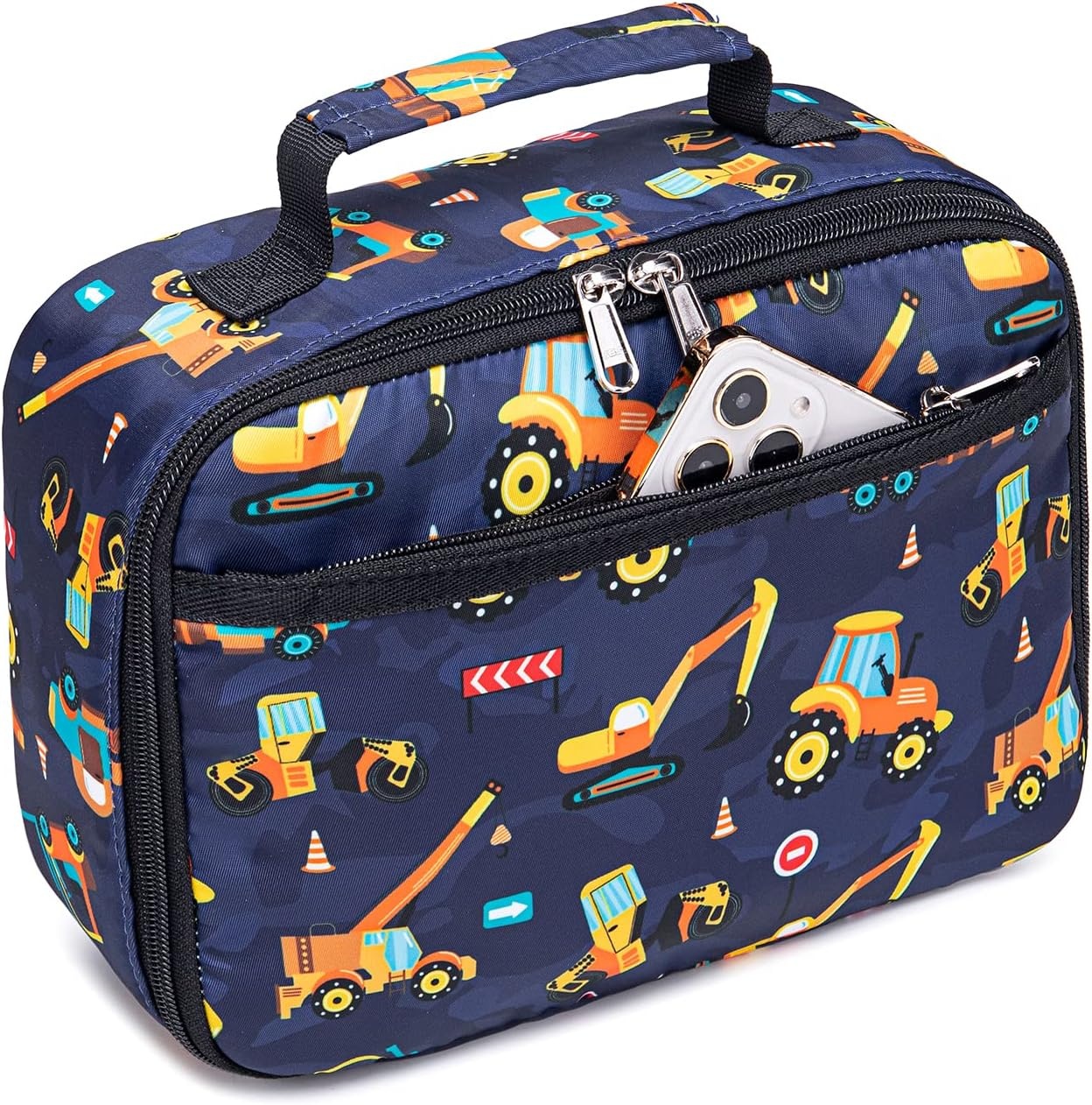 image:imageLunch Bags for Kids Girls Insulated Lunch Boxes Corduroy Cooler Toddler Lunch Tote Bag Thermo Picnic Bag for School ChildrenTruckNavy blue