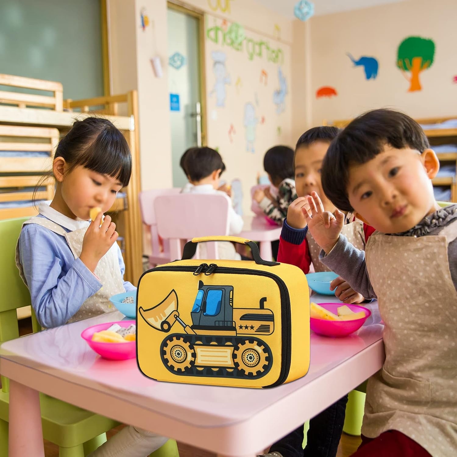 image:imageLunch Box Kids for Boys Insulated Lunch Bag Cute Truck Toddler Reusable Thermal Meal Cooler Tote Bags for School Travel