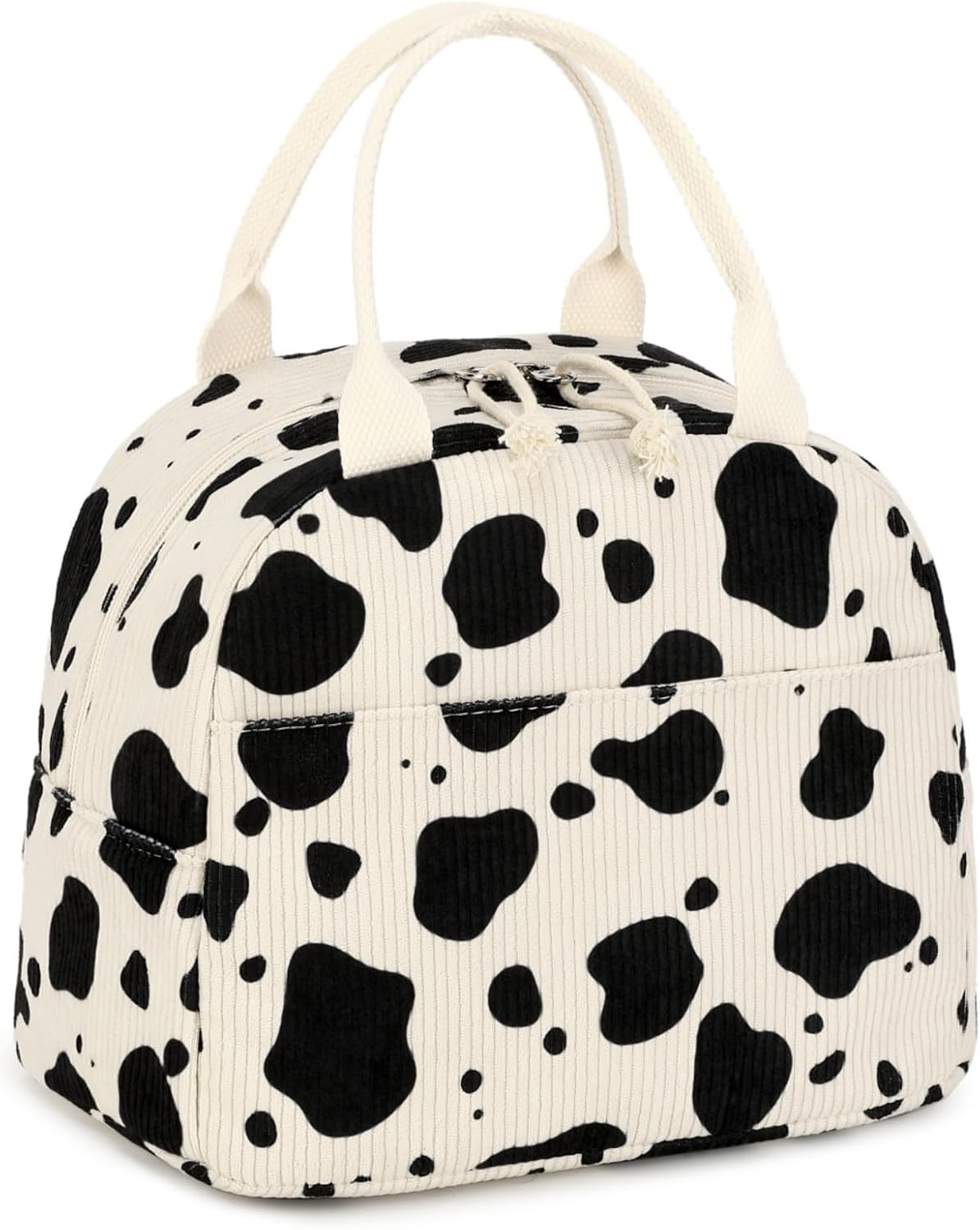 image:imageLunch Box for Kids Girls Insulated Lunch Bags Toddler Lunch Tote Bag Thermo Picnic Cooler Bag for School Children whiteCow print