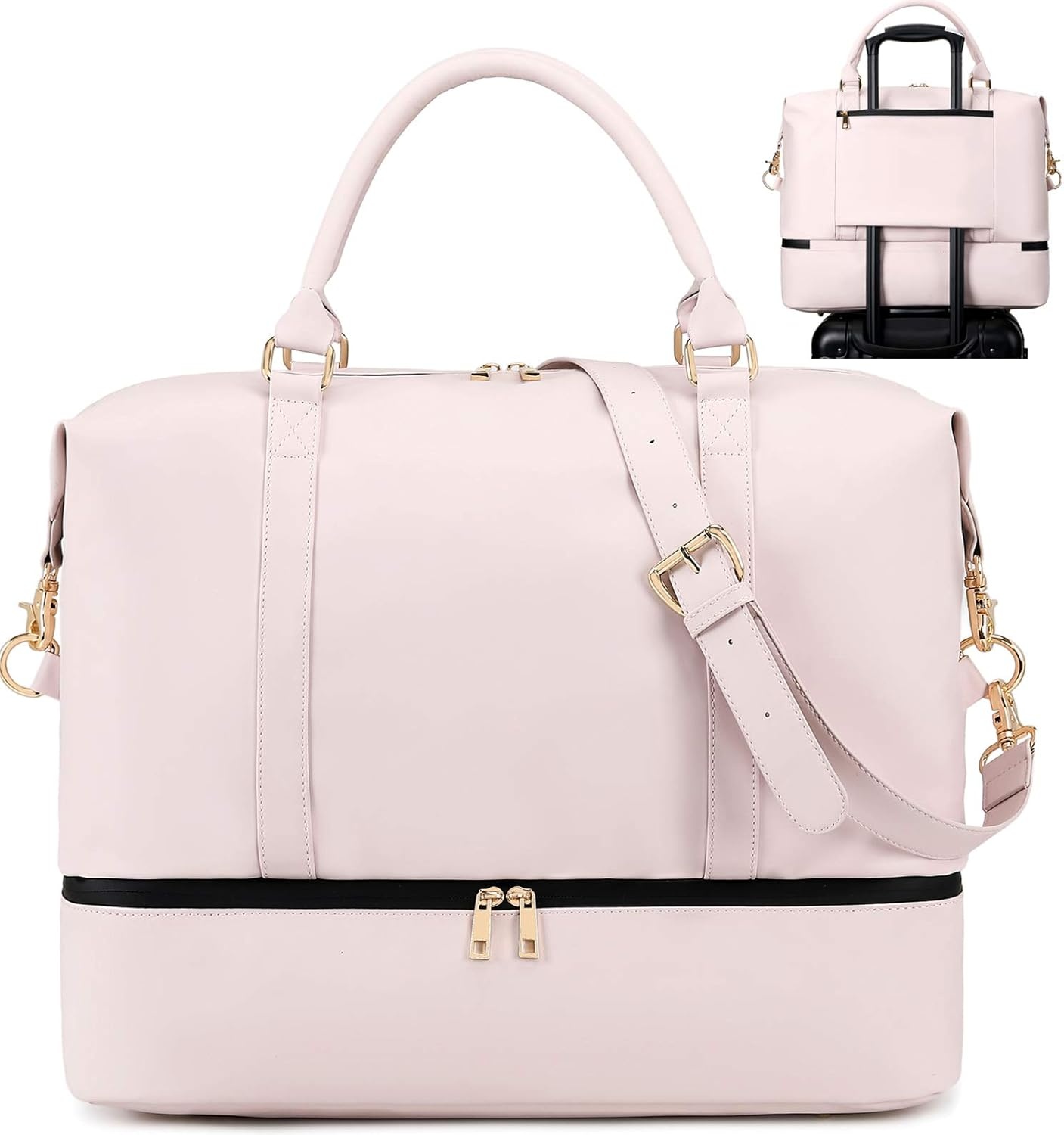image:imageWomens Travel Weekender Bag Canvas Carry on Overnight Tote Luggage Duffel Beach Bags