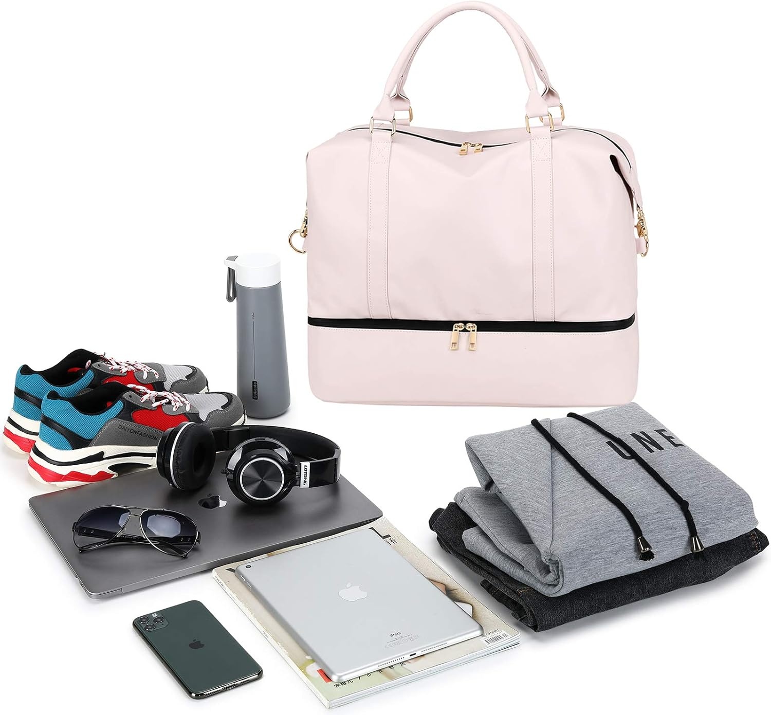 image:imageWomens Travel Weekender Bag Canvas Carry on Overnight Tote Luggage Duffel Beach Bags