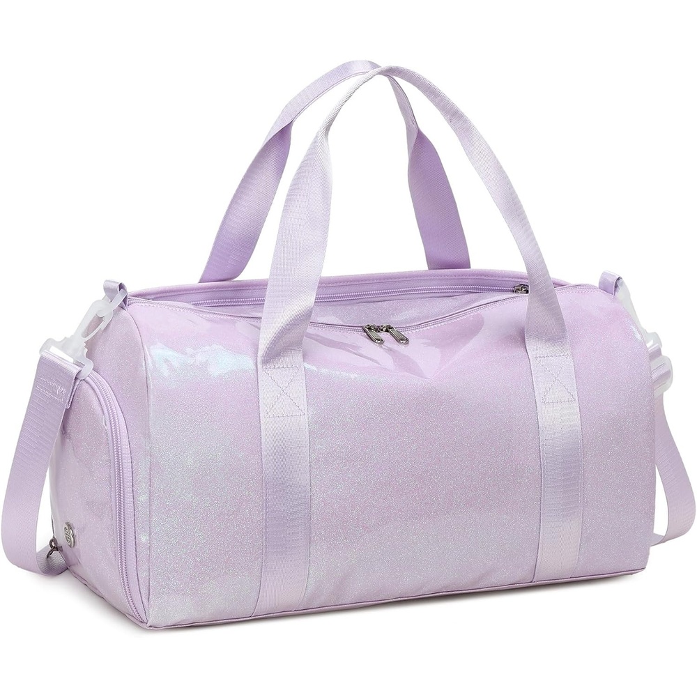 image:imageBTOOP Duffle Bag for Girls Kids Gym Sports Women Workout Travel Bag Weekender with Shoe Compartment and Wet Pocket BluePurple
