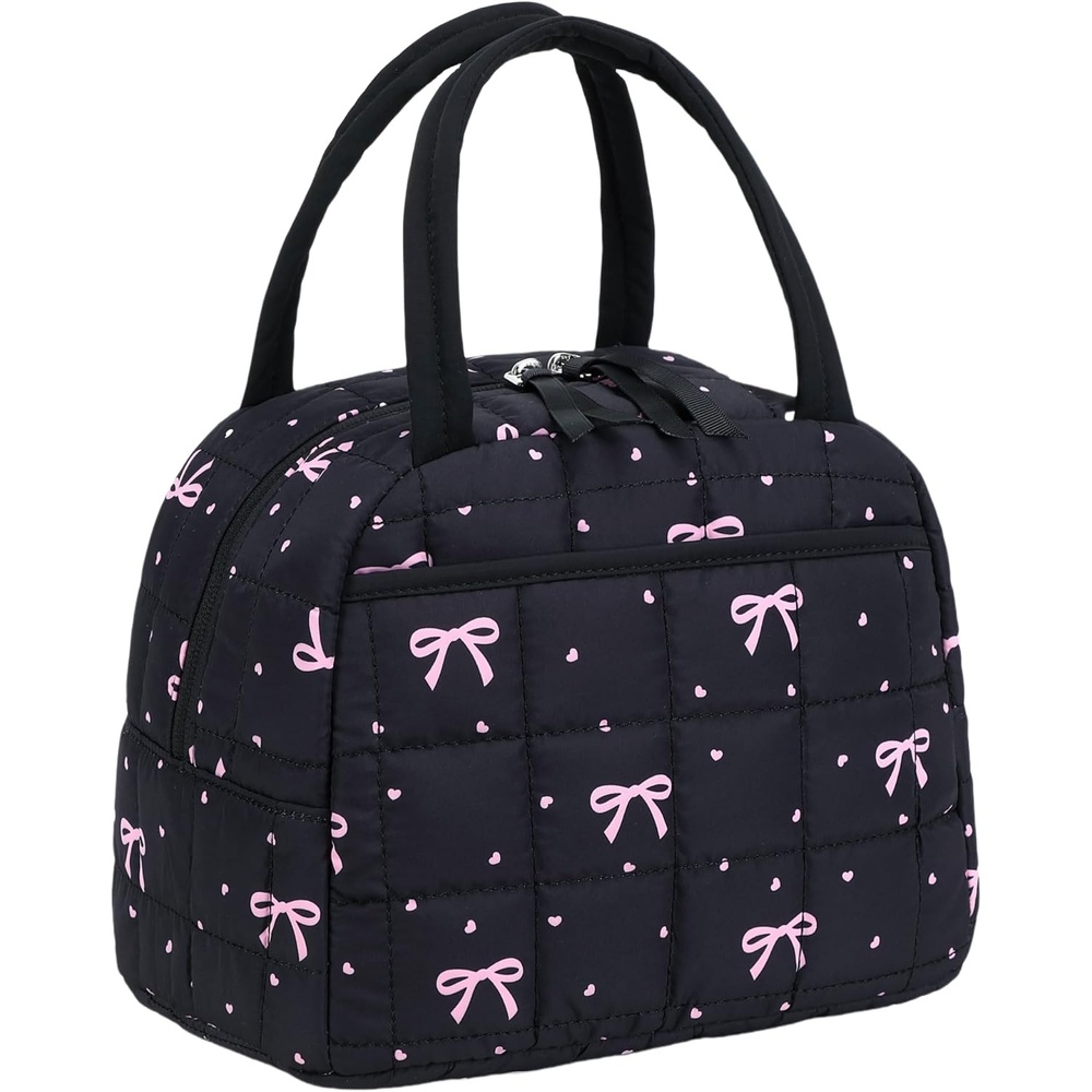 image:imageBTOOP Lunch Box for Women Girls Insulated Lunch Bag Cute Corduroy Lunchbox Adults Small Lunch Tote Bags Reusable Cooler for Work Office School Picnic TravelPink Bow