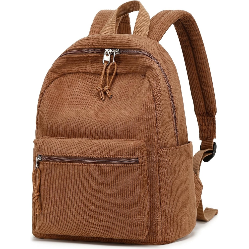 image:imageBTOOP Mini Backpack Women Girls Waterresistant Small Backpack Purse Shoulder Bag for Womens Adult Kids School TravelCorduroybrown