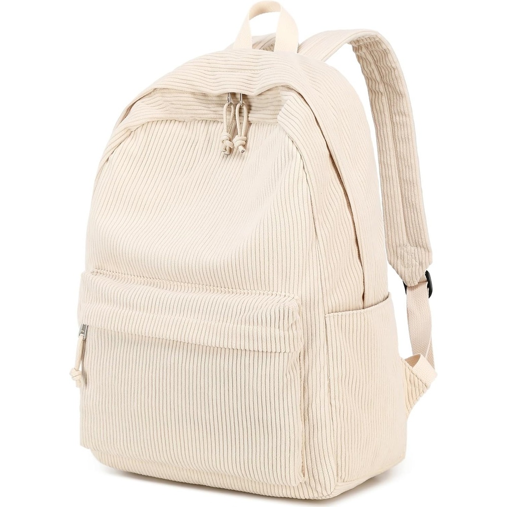 image:imageBTOOP School Backpack for Teens Large Corduroy Bookbag Lightweight 156 inch Laptop Bag for Girls Women Casual High School CollegeBeige
