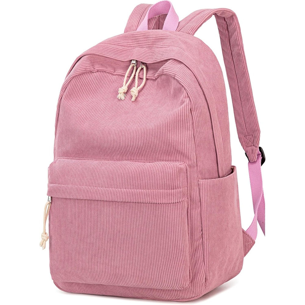 image:imageBTOOP School Backpack for Teens Large Corduroy Bookbag Lightweight 156 inch Laptop Bag for Girls Women Casual High School CollegeCorduroypink