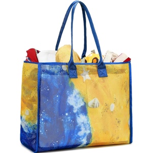 image:imageBTOOP Large Mesh Beach Tote Bag for Women with Multiple Pockets Toys Towels for Family Travel Waterproof Pool Bag