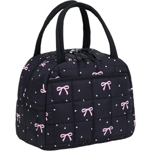 image:imageBTOOP Lunch Box for Women Girls Insulated Lunch Bag Cute Corduroy Lunchbox Adults Small Lunch Tote Bags Reusable Cooler for Work Office School Picnic TravelPink Bow