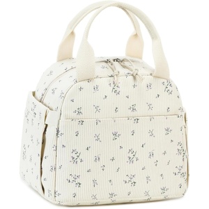 image:imageBTOOP Lunch Box for Women Girls Insulated Lunch Bag Cute Corduroy Lunchbox Adults Small Lunch Tote Bags Reusable Cooler for Work Office School Picnic TravelPurpleFlower