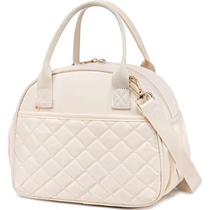 image:imageBTOOP Lunch Box for Women Men Insulated Lunch Bag Quilted Lunchbox Cute Adult Lunch Tote with Adjustable Shoulder Strap Reusable Lunch Bags Water Resistant for Travel Work Picnic BeigeBeige