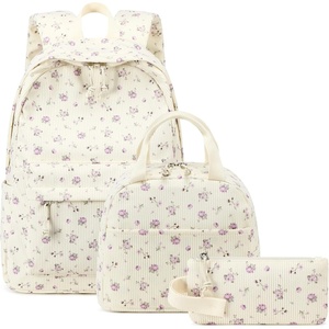 image:imageBTOOP School Backpack for Girls Kids Teens Cute School Bookbag Set with Insulated Lunch Box Pencil CasePurple Flower