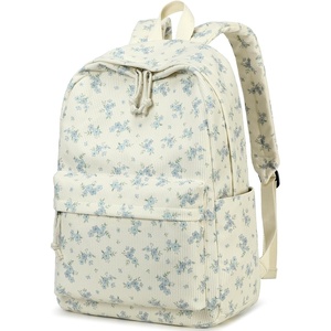 image:imageBTOOP School Backpack for Teens Large Corduroy Bookbag Lightweight 156 inch Laptop Bag for Girls Women Casual High School CollegeBlue Flower 213