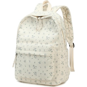 image:imageBTOOP School Backpack for Teens Large Corduroy Bookbag Lightweight 156 inch Laptop Bag for Girls Women Casual High School CollegePurpleflower