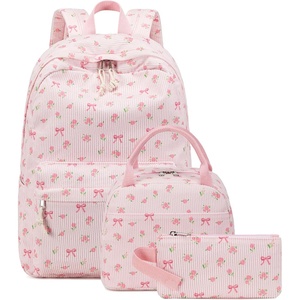image:imageBTOOP School Backpacks for Teen Girls Bookbags Lightweight Kids Backpack School Bags Set with Lunch Box Pencil CaseApink Bowpink Flower