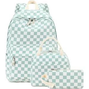 image:imageBTOOP School Backpacks for Teen Girls Bookbags Lightweight Kids Backpack School Bags Set with Lunch Box Pencil CaseGreenwhite Checkered