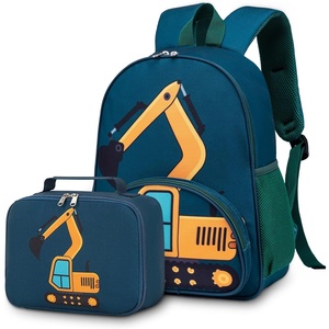image:imageBackpack for Kids Boys Girls Preschool Kindergarten Bookbag Set with Lunch Box Toddler School BagAExcavator Constructi 2