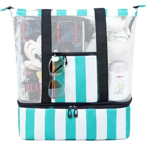 image:imageBeach Tote Bag with Cooler Large Mesh Beach Bags and Totes for Women Oversized Pool Bag Picnic Camping Traveling